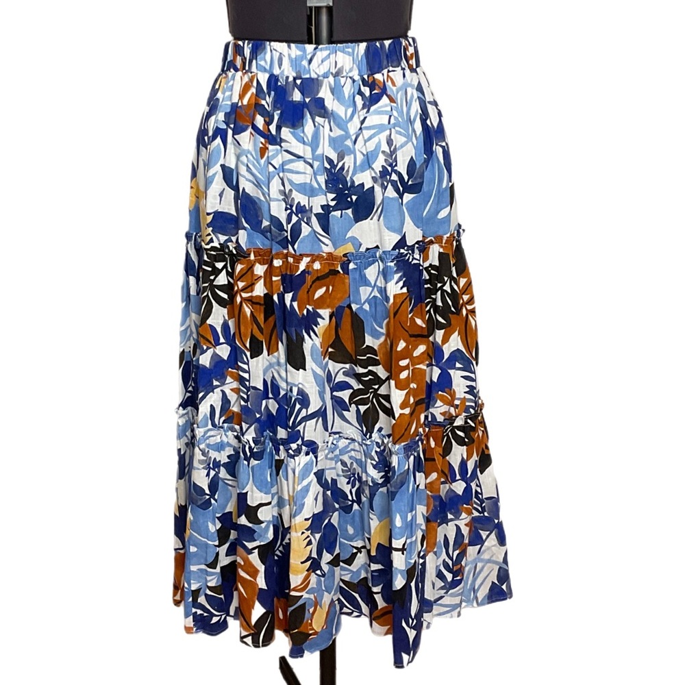 Opt One Pretty Time Linen Blend Midi Skirt NWOT